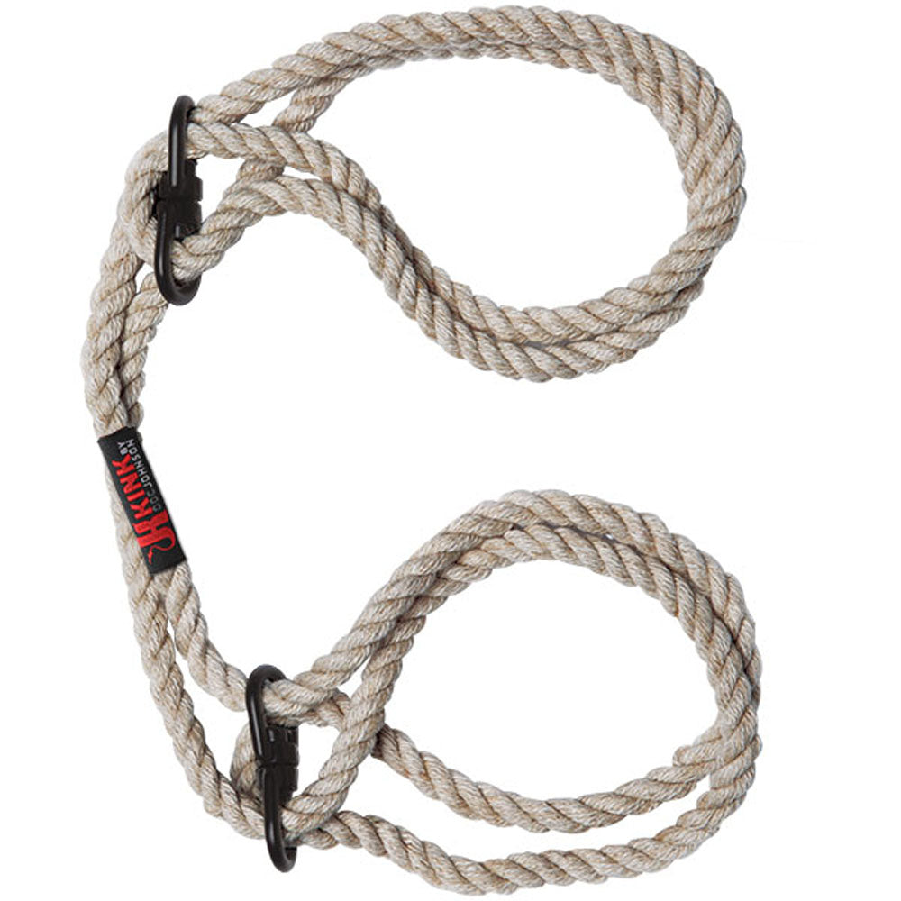 Kink - Hogtied - Bind & Tie - 6mm Hemp Wrist or Ankle Cuffs - Natural DJ2404-60-CD