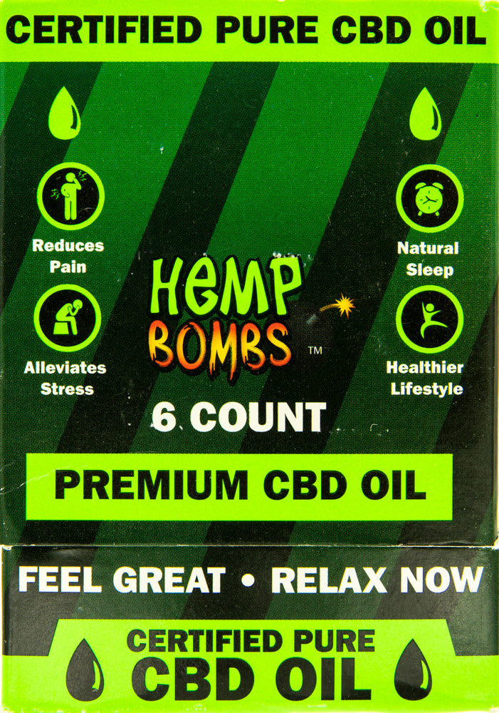 Hemp Bombs Oil 600mg Peppermint 6ct Display 1 Fl. Oz HB-OILPEP600D