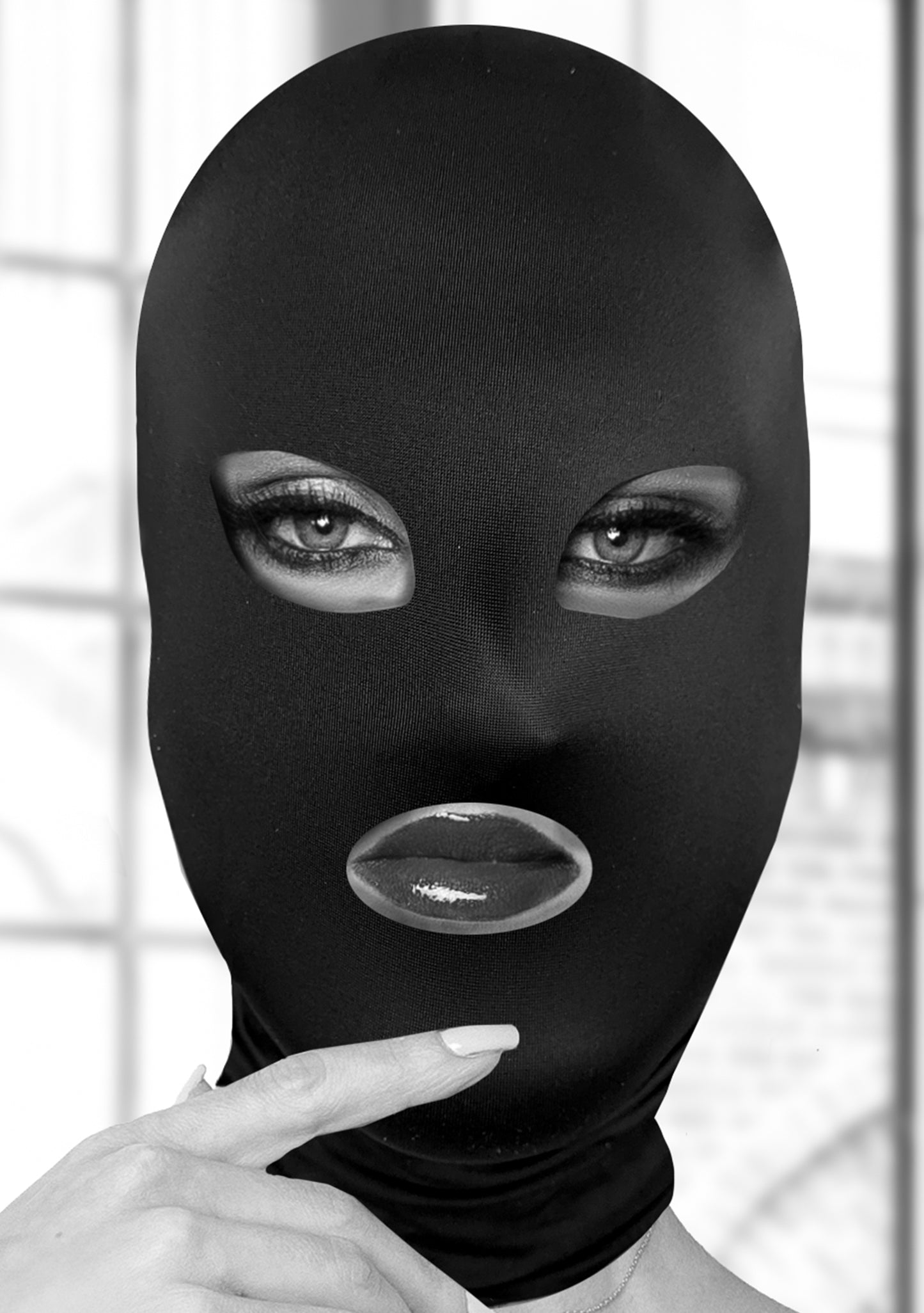 Subversion Mask With Open Mouth and Eye - Black OU-OU689BLK