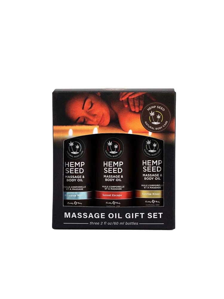 Hemp Seed Summer Massage Oil Trio Gift Set - 3 Trio Gift Set - 3 Pack - 2 Oz Bottles EB-MASG223