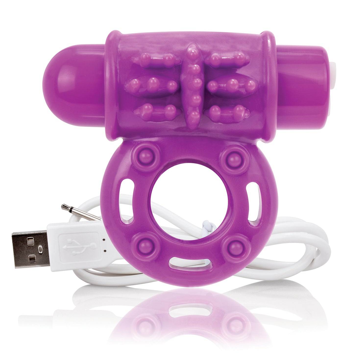 Charged Owow Rechargeable Vibe Ring - Purple - 6 Count Box AOW-PU-110D