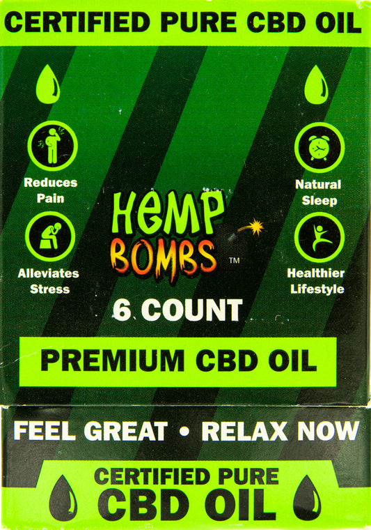 Hemp Bombs Oil 600mg Peppermint 6ct Display 1 Fl. Oz HB-OILPEP600D