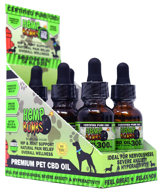 Hemp Bombs Pet Oil Beef Flavor 1 Fl. Oz. 125mg 6ct Display HB-PETOIL125D