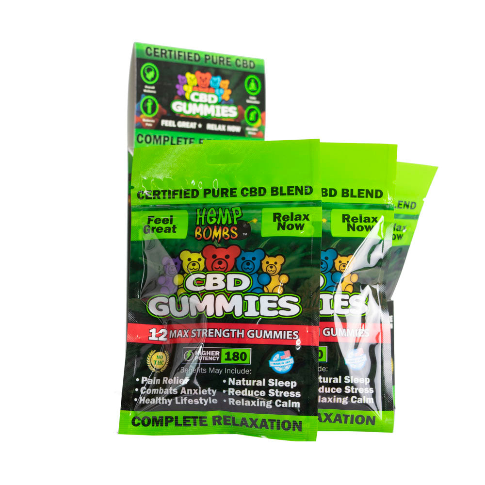 Hemp Bombs Gummies Jumbo 12 Ct Display 180mg HB-GUMJUM180