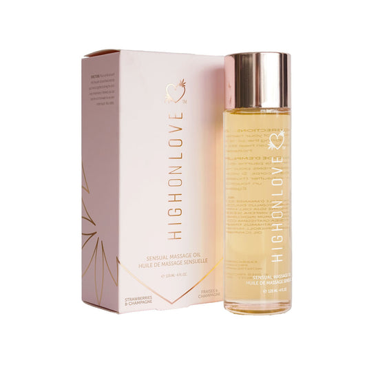 Sensual Massage Oil 120ml - Strawberries & Champagne HOL-1806-3